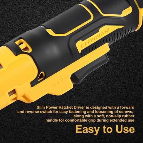 3/8" Electric Cordless Ratchet Wrench Compatible with Dewalt 20V Series Batteries, 80 N.m Battery Powered Slim Power Ratchet Driver with Extended 6" Neck LED Light Variable Speed Trigger (Tool Only) in Kuwait