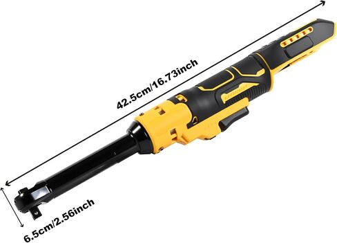 3/8" Electric Cordless Ratchet Wrench Compatible with Dewalt 20V Series Batteries, 80 N.m Battery Powered Slim Power Ratchet Driver with Extended 6" Neck LED Light Variable Speed Trigger (Tool Only) in Kuwait