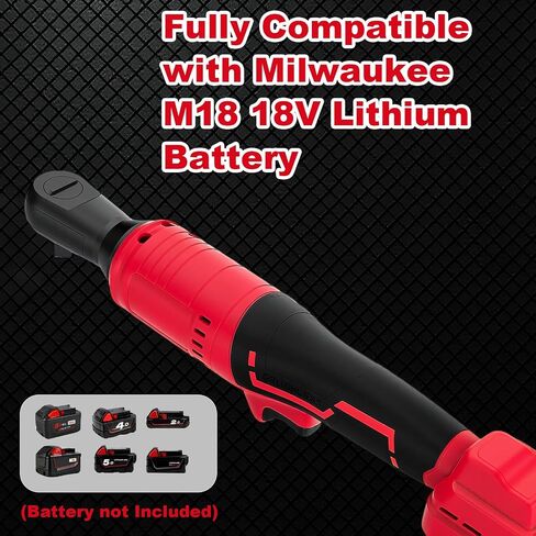 3/8" Ratchet Wrench Compatible with Milwaukee 18v Battery,Brushless Motor 400rpm Variable Speed 45 Ft-lbs(60 N.m) Ft-Ibs Power Tools 7 Sockets, 1/4" Adapter, 3" Extension Bar for car in Kuwait