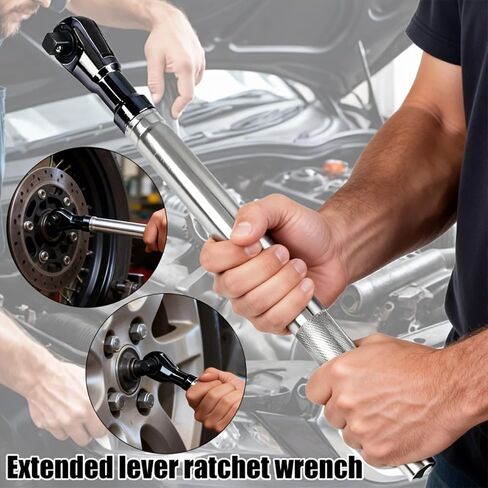 1/2" Offset Extension Wrench for Electric Drill with Detachable Adapter | for 1/2", 1/4", 3/8" Sockets, for Tight Spaces in Kuwait