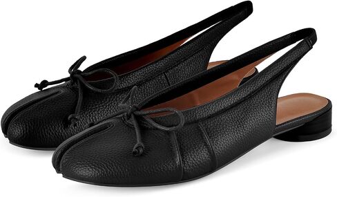 Tabi Flats Split Toe Slingback Heels Low Heel Japanese Bow Flats in Kuwait