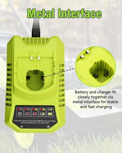 2Pack 8.0Ah Replacement for Ryobi 18V Battery and P117 Charger Combo | Compatible with Ryobi ONE+ Battery and Charger P108 P102 P103 P104 P105 P107 P109 P122 and 18 Volt Cordless Tools in Kuwait