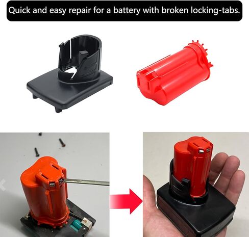 2 Set Battery Case Top Cover Replacement Parts Compatible for Milwaukee M12, Battery Plastic Case Shell Replacement for M12 3.0 48-11-2412 48-11-2402 4.0 48-11-2440 6.0 48-11-2460 in Kuwait