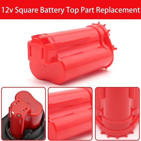 2 Set Battery Case Top Cover Replacement Parts Compatible for Milwaukee M12, Battery Plastic Case Shell Replacement for M12 3.0 48-11-2412 48-11-2402 4.0 48-11-2440 6.0 48-11-2460 in Kuwait