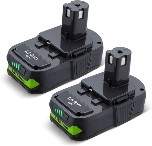 LORDONE 3000mAh P108 Replacement Battery for Ryobi 18V,2 Pack | Compatible with Ryobi 18V Lithium Battery ONE+ P102 P103 P104 P105 P107 P108 P109 Cordless Tool in Kuwait