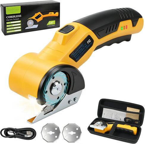 Cordless Electric Scissors 5V Electric Mini Box Cutter | 260RPM 2000mAh Rechargeable Fabric Leather Carpet Cutter for Cardboard Box, Plastic, Leather BLUE in Kuwait