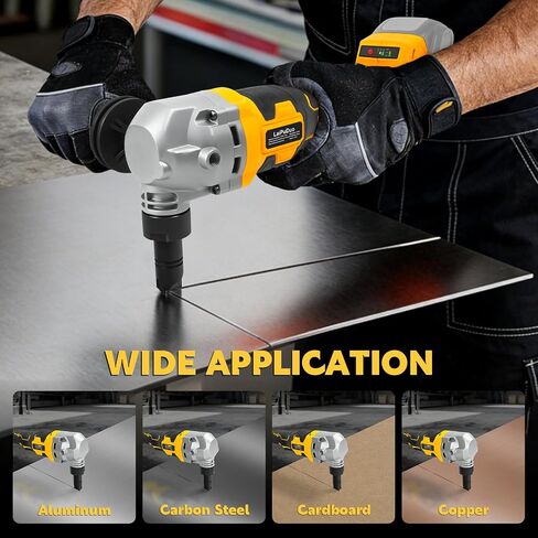 Cordless Metal Nibbler for Dewalt 20V Battery, 30000 RPM Brushless Nibbler Metal Cutter, Electric Nibbler with Assist Handle & 2 Blades for Metal Cutting, Stainless Steel and Aluminum(No Battery) in Kuwait
