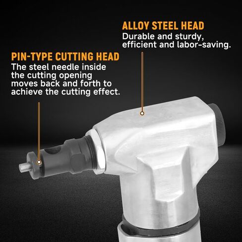 Hoteche Air Nibbler, 3600RPM Pneumatic Metal Cutter for 0.5-1.2MM Iron & Aluminum, Silver, Color Box Packaging in Kuwait