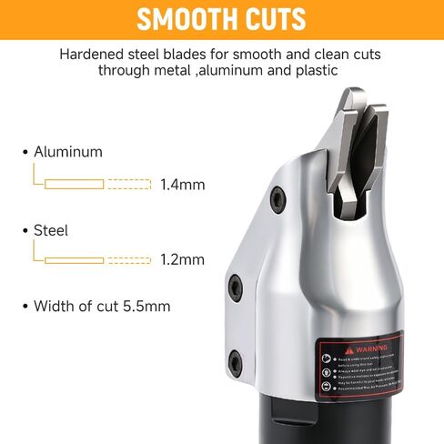 Hoteche Air Metal Shear, 1800BPM, 1.4mm Aluminum/1.2mm Sheet Metal Cutting, 3 Universal Fittings, Color Box in Kuwait