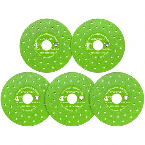 5Pack 4.5 inch Tile Cutter Diamond Saw Blades for Angle Grinder Ceramic Porcelain Glass Marble Grinder Wet/Dry Cutting and Grinding Tools (5) in Kuwait