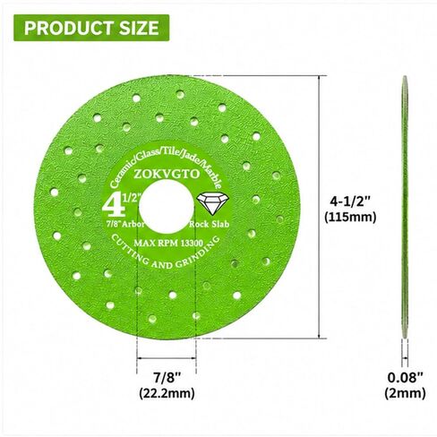 5Pack 4.5 inch Tile Cutter Diamond Saw Blades for Angle Grinder Ceramic Porcelain Glass Marble Grinder Wet/Dry Cutting and Grinding Tools (5) in Kuwait