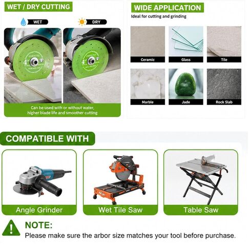 5Pack 4.5 inch Tile Cutter Diamond Saw Blades for Angle Grinder Ceramic Porcelain Glass Marble Grinder Wet/Dry Cutting and Grinding Tools (5) in Kuwait