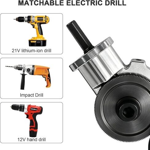 Nibbler Metal Cutter, Upgraded Sheet Metal Cutter for Drill – Heavy-Duty Metal Nibbler Drill Attachment with 7-Piece Kit, Cuts Iron, Steel, Aluminum, Copper & Plastic Up to 1mm in Kuwait
