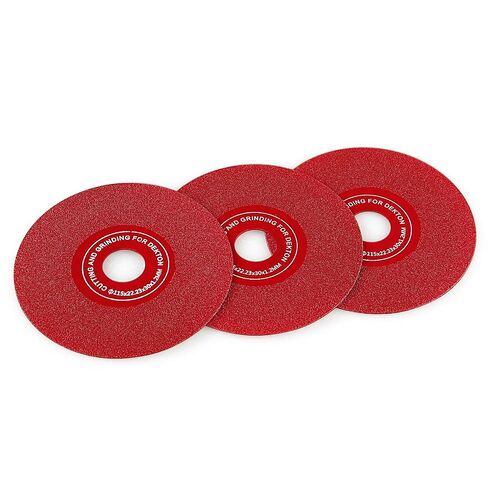 LOZLIN Tile Glass Cutter Diamond Saw Blades 4-1/2" for Angle Grinder, 7/8" Arbor，Dry Wet Cutting Disc for Porcelain, Glass, Ceramic, Marble, Stone-3 Packs in Kuwait