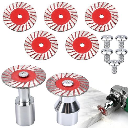 1.57" Diamond Saw Blades Set with Removable Flange (5/8-11 Thread), Mini Diamond Cutting Disc for Grinder Stone Tile Ceramic PVC (5* Blades + 2*Flanges + 5*Screws) in Kuwait