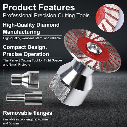 1.57" Diamond Saw Blades Set with Removable Flange (5/8-11 Thread), Mini Diamond Cutting Disc for Grinder Stone Tile Ceramic PVC (5* Blades + 2*Flanges + 5*Screws) in Kuwait