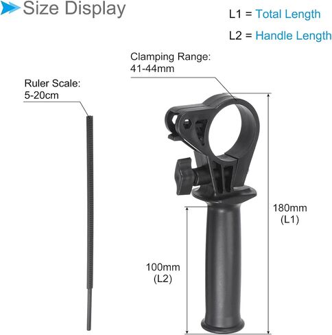 Adjustable Side Front Auxiliary Hammer Handle, 41-44mm Range Replacement Hammer Drill Side Handle - (Applications: for 13A Impact Drill) in Kuwait