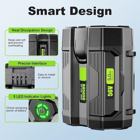 56V 5.0Ah Replacement Battery for EGO 56V Battery Power Tools, Compatible with EGO BA2800 BA4200 Lithium-ion Batteries for Lawn Mower, Blower, Trimmer, Hedge Trimmer, Chainsaw in Kuwait
