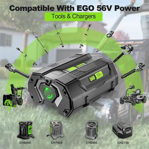 56V 5.0Ah Replacement Battery for EGO 56V Battery Power Tools, Compatible with EGO BA2800 BA4200 Lithium-ion Batteries for Lawn Mower, Blower, Trimmer, Hedge Trimmer, Chainsaw in Kuwait