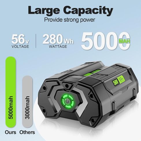 56V 5.0Ah Replacement Battery for EGO 56V Battery Power Tools, Compatible with EGO BA2800 BA4200 Lithium-ion Batteries for Lawn Mower, Blower, Trimmer, Hedge Trimmer, Chainsaw in Kuwait