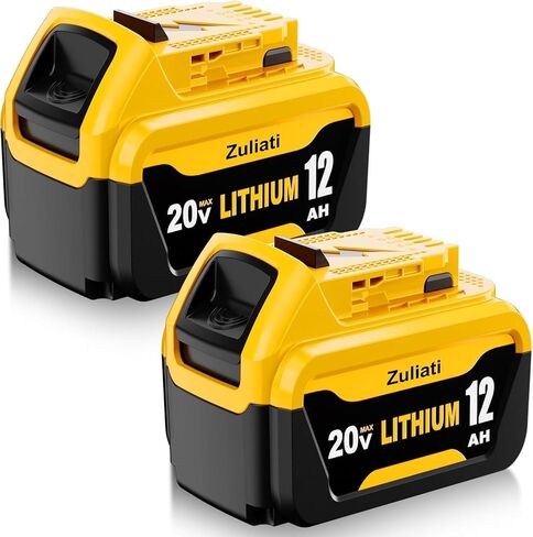 DCB206 12.0Ah Replacement for Dewalt 20V Battery and DCB104 Charger(Multi) | DCB206-2 DCB203 DCB201 DCB204 Compatible with Dewalt 20 Volt Battery DCD985B Power Tools with LED Indicator in Kuwait