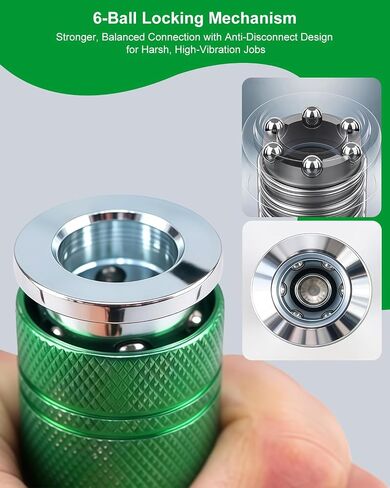 GODESON 1/2" Air Hose Fittings Kit, 3-Piece Quick Connect Adapter, 1/2" Male NPT I/M Industrial Coupler and 2 Plugs, 300 PSI Green Plated Heavy Duty Iron, Ideal for Pneumatic Tools & Air Compressor in Kuwait