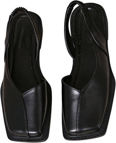 MakeMeChic Women's Square Toe Mule Flats Slip On Dressy Shoes PU Leather Slingback Flats in Kuwait