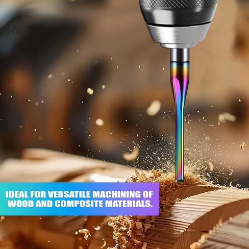 CNC Router Bits,1/8 inch Shank, 1/16 inch Cutting Dia,2 Flutes Straight Router Bit with DLC Coating Tungsten Steel End Mill Cutter for MDF PVC Acrylic Chipboard Wood 5 Pack in Kuwait