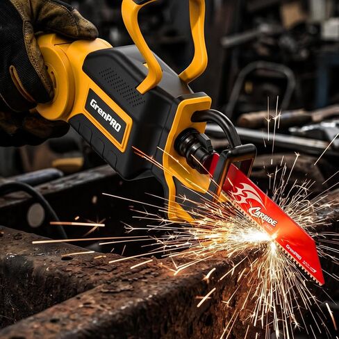 GRENPRO 3PCS Carbide Reciprocating Saw Blades, 6-Inch 8TPI Bi-Metal | for Thick Metal/Cast Iron/Alloy Steel Cutting, Non-Stick Coated Endurance Blade for Reciprocating Saws in Kuwait