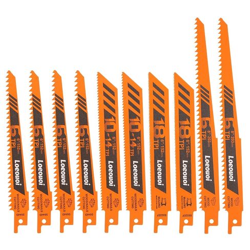 10-Piece Reciprocating Saw Blades, 6 & 8 Inch Wood & Metal Cutting | High Carbon Steel Universal Sawzall Blades for Tree Pruning, Wood, Metal & Pipe Cutting, Perfect for Garden Work and Repairs in Kuwait