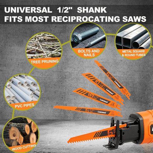 10-Piece Reciprocating Saw Blades, 6 & 8 Inch Wood & Metal Cutting | High Carbon Steel Universal Sawzall Blades for Tree Pruning, Wood, Metal & Pipe Cutting, Perfect for Garden Work and Repairs in Kuwait