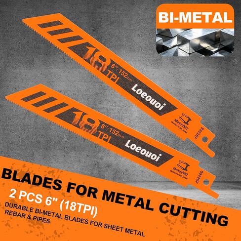 10-Piece Reciprocating Saw Blades, 6 & 8 Inch Wood & Metal Cutting | High Carbon Steel Universal Sawzall Blades for Tree Pruning, Wood, Metal & Pipe Cutting, Perfect for Garden Work and Repairs in Kuwait