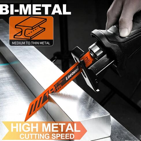 10-Piece Reciprocating Saw Blades, 6 & 8 Inch Wood & Metal Cutting | High Carbon Steel Universal Sawzall Blades for Tree Pruning, Wood, Metal & Pipe Cutting, Perfect for Garden Work and Repairs in Kuwait