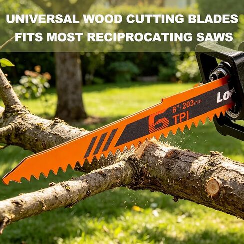 10-Piece Reciprocating Saw Blades, 6 & 8 Inch Wood & Metal Cutting | High Carbon Steel Universal Sawzall Blades for Tree Pruning, Wood, Metal & Pipe Cutting, Perfect for Garden Work and Repairs in Kuwait