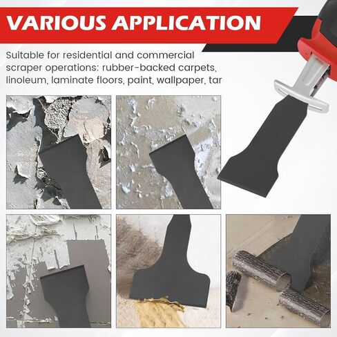 4pcs Reciprocating Saw Scraper Blade, High Carbon Steel Blades for Flooring, Paint & Glue Removal (10/30/50/100mm), Compatible with Most Saber Saws, Rustproof & Durable‌ in Kuwait