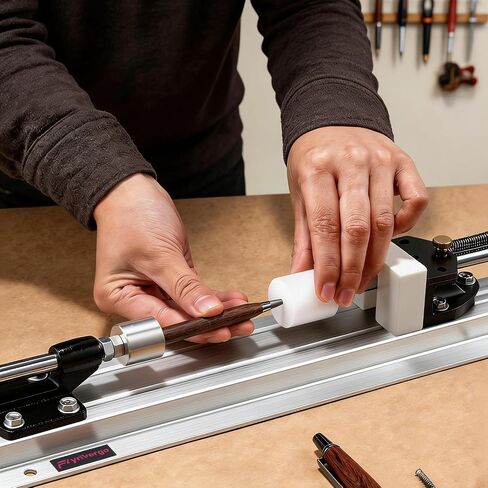 Pen Press for Making Pens with Spring-Loaded Design | Pen Press for Woodtruning Lathe Pen Make, Adjustable Assembly Rod with Three Limit Sliders in Kuwait
