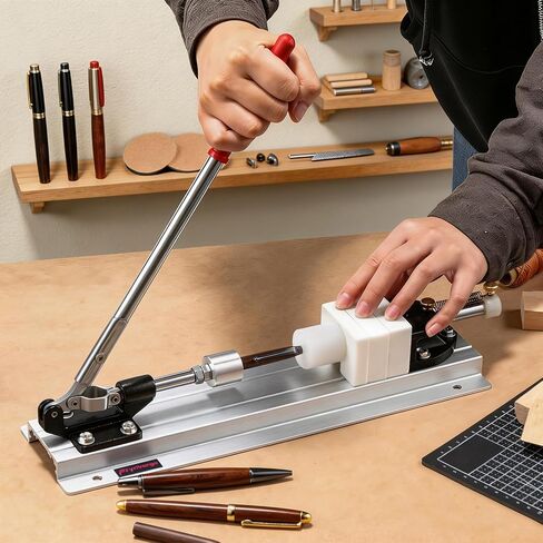 Pen Press for Making Pens with Spring-Loaded Design | Pen Press for Woodtruning Lathe Pen Make, Adjustable Assembly Rod with Three Limit Sliders in Kuwait