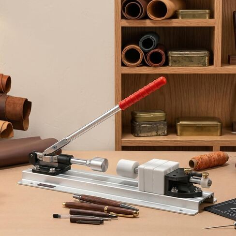 Pen Press for Making Pens with Spring-Loaded Design | Pen Press for Woodtruning Lathe Pen Make, Adjustable Assembly Rod with Three Limit Sliders in Kuwait