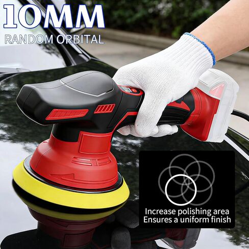 Cordless Buffer Polisher Kit For Milwaukee 18V LI-ION Battery (Battery Not Include), 6 Inch Portable Orbital Buffer Polisher with 15pcs Polishing Accessories, 8 Variable Speed for Car Polishing/Waxing in Kuwait