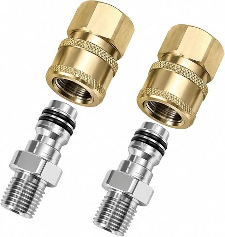 Airless Paint Sprayer Quick Connect Coupler 2-Pack, 1/4 Inch Stainless Steel or Brass Adapter, High Pressure Leak-Free Connector for Spray Gun Hose (Brass Finish) in Kuwait