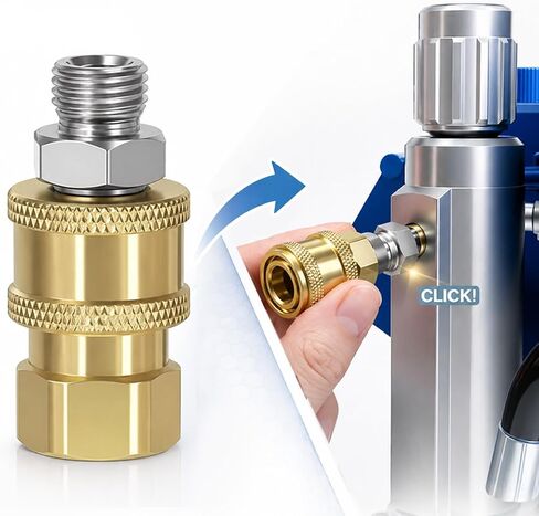 Airless Paint Sprayer Quick Connect Coupler 2-Pack, 1/4 Inch Stainless Steel or Brass Adapter, High Pressure Leak-Free Connector for Spray Gun Hose (Brass Finish) in Kuwait