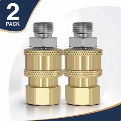 Airless Paint Sprayer Quick Connect Coupler 2-Pack, 1/4 Inch Stainless Steel or Brass Adapter, High Pressure Leak-Free Connector for Spray Gun Hose (Brass Finish) in Kuwait