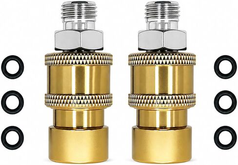 Airless Paint Sprayer Quick Connect Coupler 2-Pack, 1/4 Inch Stainless Steel or Brass Adapter, High Pressure Leak-Free Connector for Spray Gun Hose (Brass Finish) in Kuwait