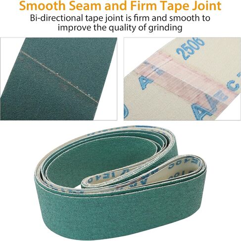 2 x 36 Inch Ceramic Sanding Belts, 6 Pack | 60/80/120/180/240/400 Grit, for Knife Making, Rust Removal in Kuwait