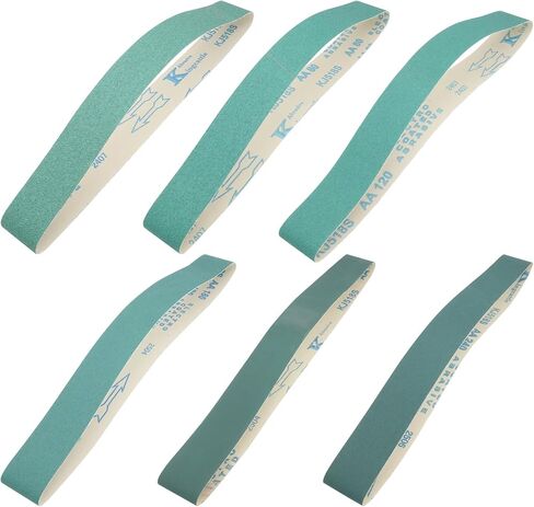 2 x 36 Inch Ceramic Sanding Belts, 6 Pack | 60/80/120/180/240/400 Grit, for Knife Making, Rust Removal in Kuwait