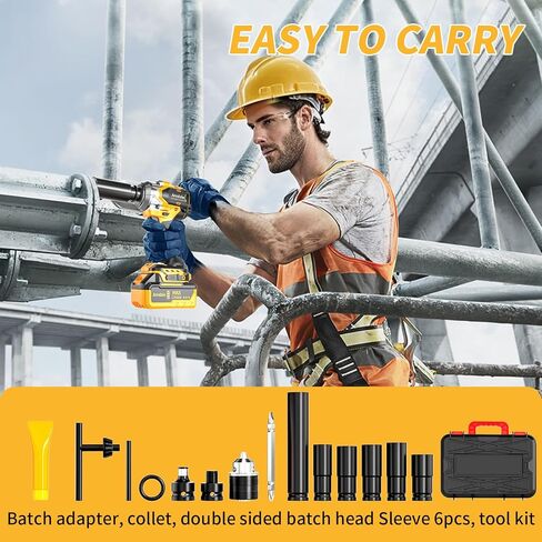 Cordless Impact Wrench, Brushless Motor 450N.m (380Ft-lbs), 1/2 Inch cordless Impact Gun with 2 x 4.0Ah Battery, 6 Sockets Electric Impact Wrench for Car/DIY Furniture/Home in Kuwait