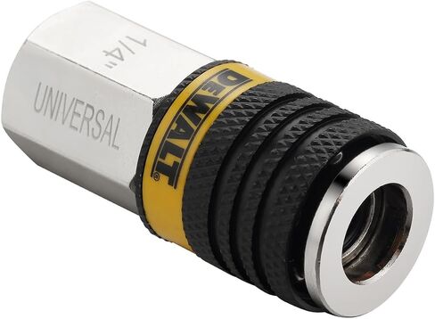 DEWALT 1/4" FNPT Female Universal Air Coupler with 6-Ball Quick Connect: Fits Industrial, Automotive, and ARO Plugs, 300 Max PSI in Kuwait