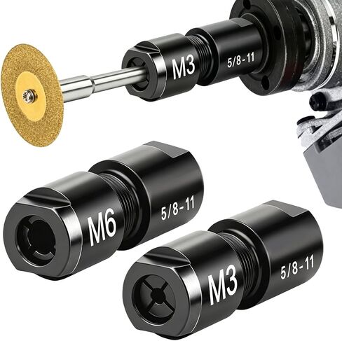 2-Pack Angle Grinder to Die Grinder Adapter, 5/8"-11 Thread & 1/8" | Chuck Angle Grinder Adapter, Collet Chucks for Rotary Burrs, Wood Carving, Metal Polishing in Kuwait