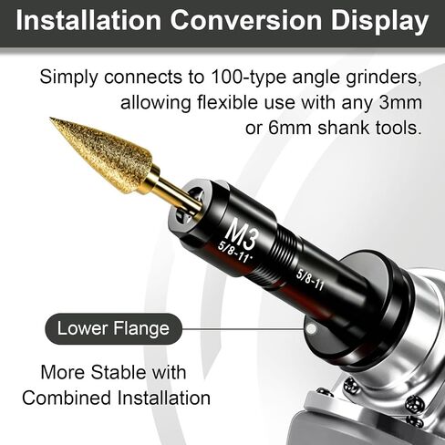 2-Pack Angle Grinder to Die Grinder Adapter, 5/8"-11 Thread & 1/8" | Chuck Angle Grinder Adapter, Collet Chucks for Rotary Burrs, Wood Carving, Metal Polishing in Kuwait