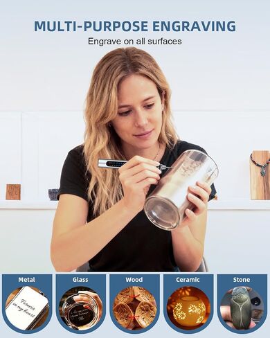 Cordless Rotary Tool, Mini Electric Engraving Pen, 34 Bits & 3-Speed Adjust, Practice Materialse & Stencil, Rotary Tool for 60+ Surfaces Cordless Engraver Pen for Artists & DIY in Kuwait